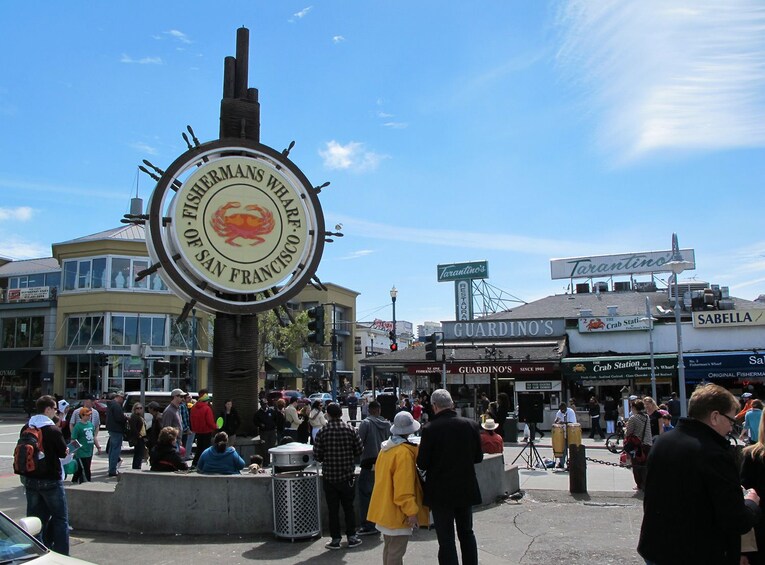 Crowded Fisherman's Wharf in San Francisco, California