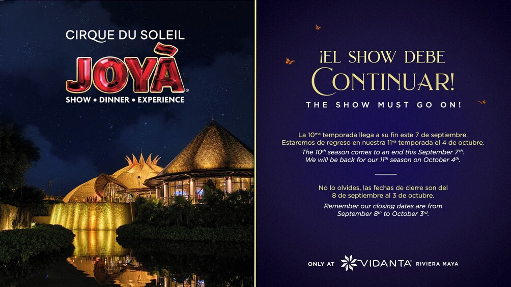 Cirque du Soleil JOYÀ Tickets