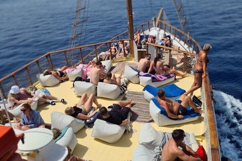 30m Wooden traditional Boat - 6.5 Hours Day Cruise in Rhodes