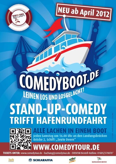 Picture 1 for Activity Hamburg: 1-Hour Comedy Cruise in German