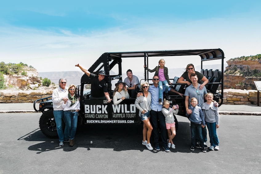 Group on a tour Jeep at the Grand Canyon