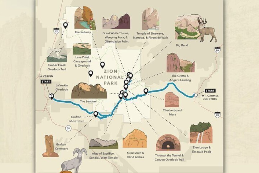 Zion National Park Tour Map