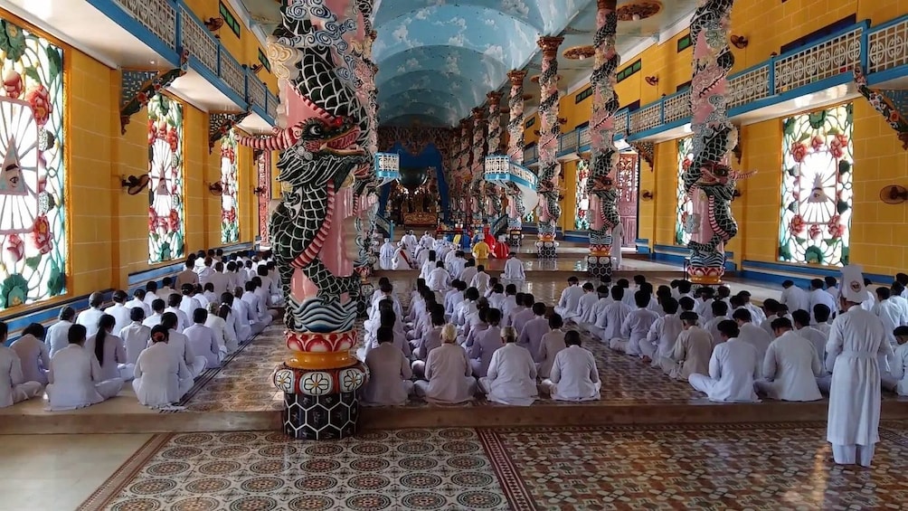 Inside Cao Dai Temple
