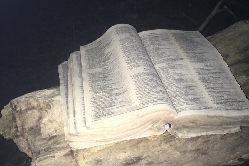 On a late night tour a frozen bible was found in the woods, and gave off high emf spikes on a bitter cold night.