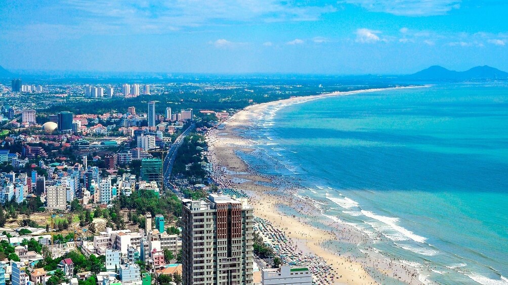 Coastline and city at Vũng Tàu Beach