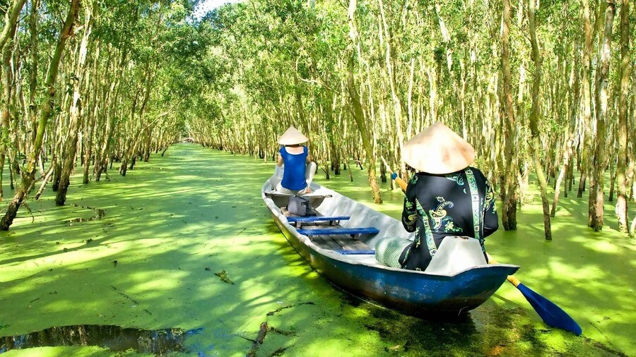 Boating floating down the Mekong Delta