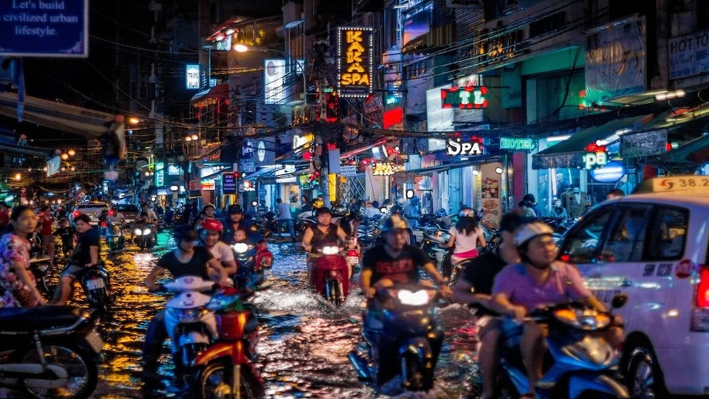 Night street view in Ho Chi Minh City