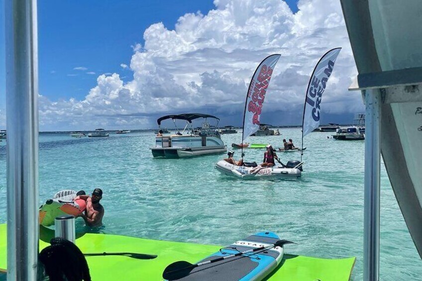 Private Crab Island Double Slides Pontoon Charter with Captain