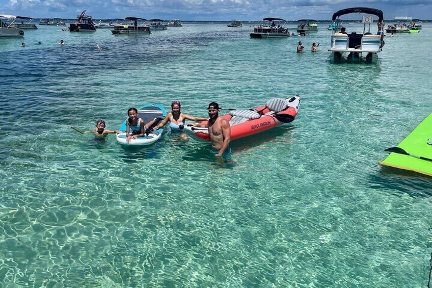 Private Crab Island Double Slides Pontoon Charter with Captain