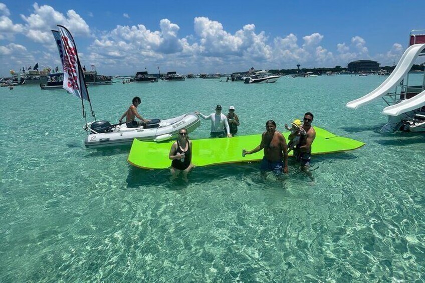 Private Crab Island Double Slides Pontoon Charter with Captain