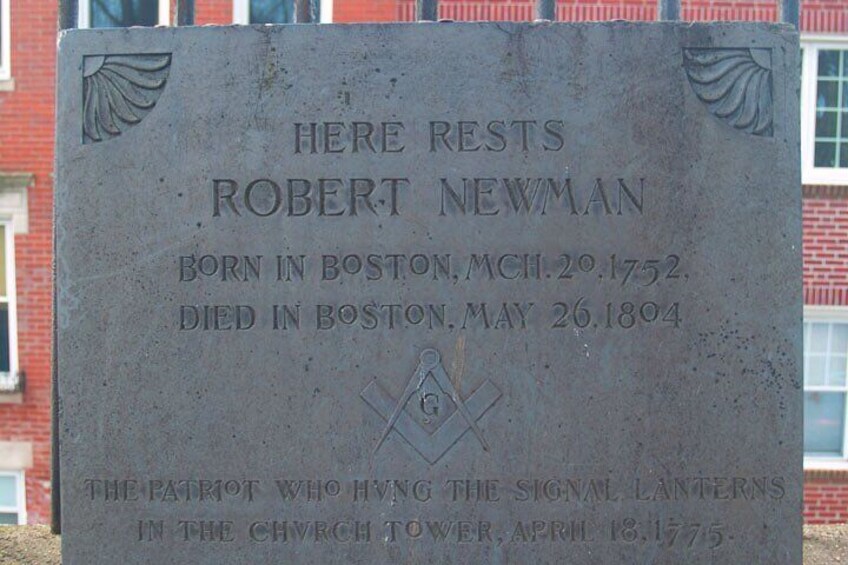 Grave site of Robert Newman, who Hung Two Lanterns
