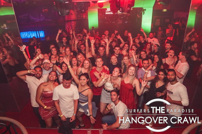 Show item 1 of 6. Group photo on the The Hangover Crawl in Surfers Paradise