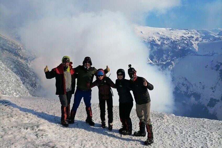At the top of the volcano