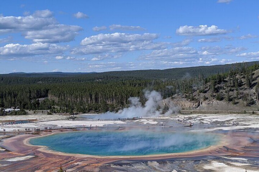 Grand Prismatic Spring Overlook And Fairy Falls Hike in Yellowstone