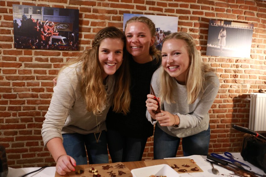 Group at a chocolate workshop in Belgium
