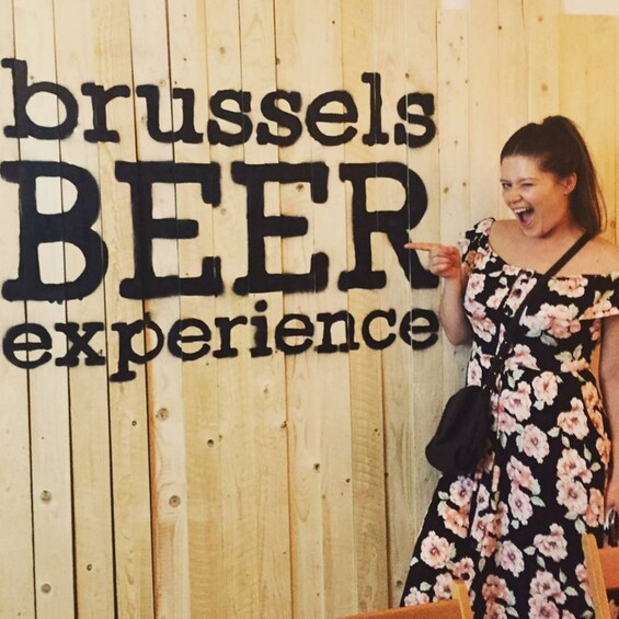 Woman on a beer tour in Belgium