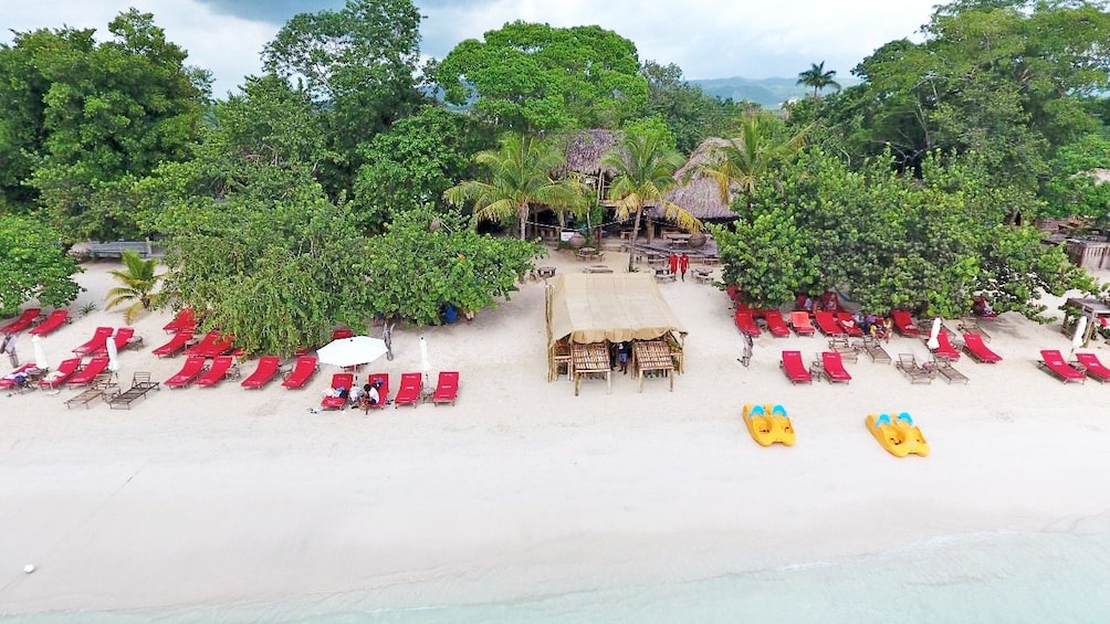 Aerial view of the white sandy beaches of Negril