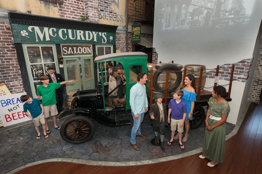 Tourists inside the American Prohibition Museum in Savannah