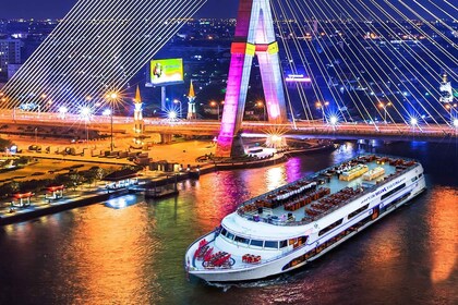 Bangkok: cena de 2 horas y espectáculos en el crucero por el río White Orch...