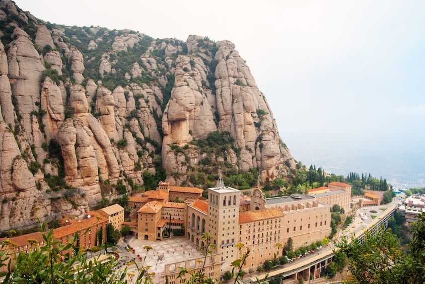 Monastery of Santa Maria de Montserrat on the mountain of Montserrat, Spain
