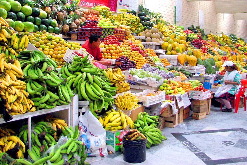 Street market overflows with produce