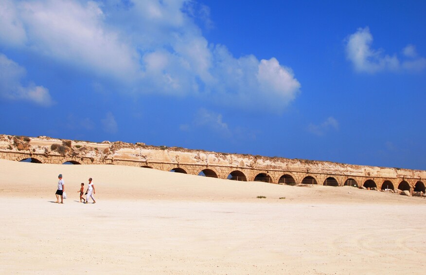 Family visiting Caesarea
