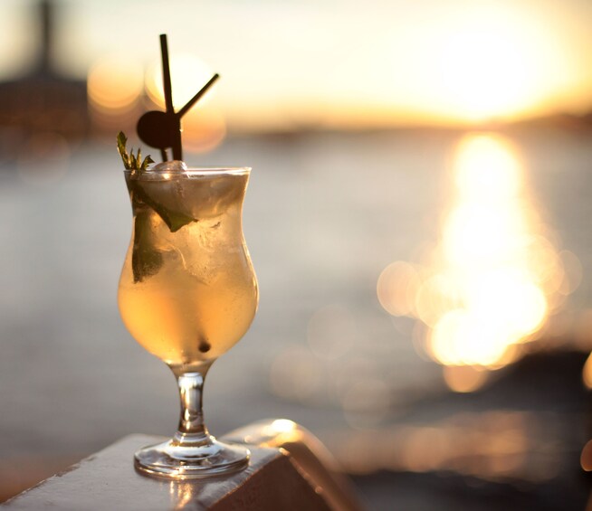 A cocktail at dusk