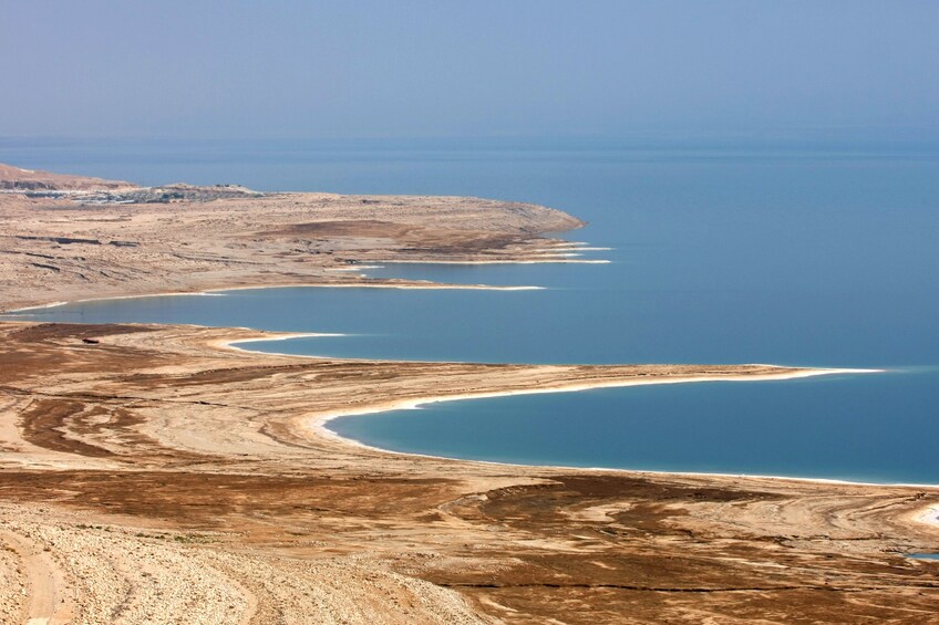 Aerial view of the Judean Desert and the Dead Sea