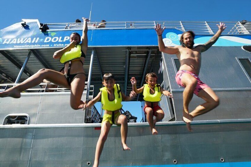 Oahu Dolphin Watch Cruise with Waterslide & Snorkeling