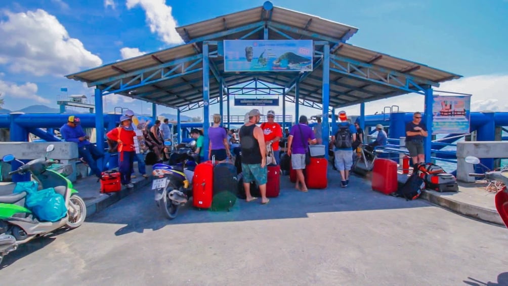 Travelers at Thongsala Pier in Thailand