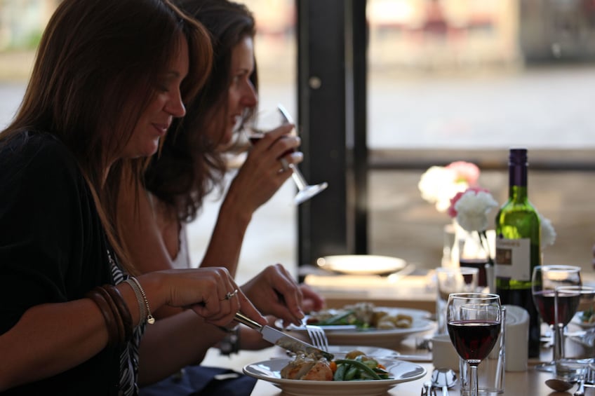 Friends on a Lunch cruise of the river Thames