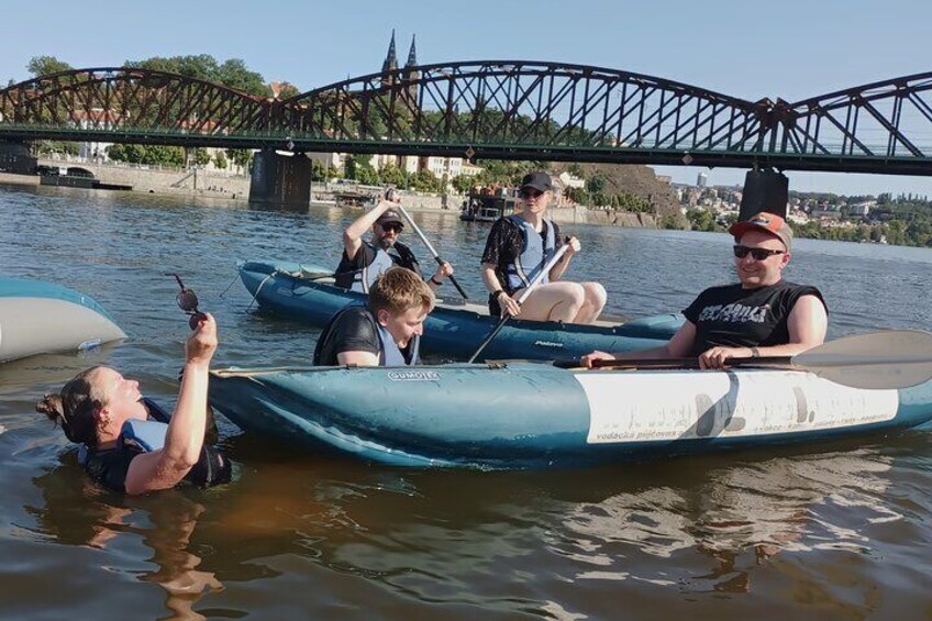 Fun Canoe Tour in Prague Centre