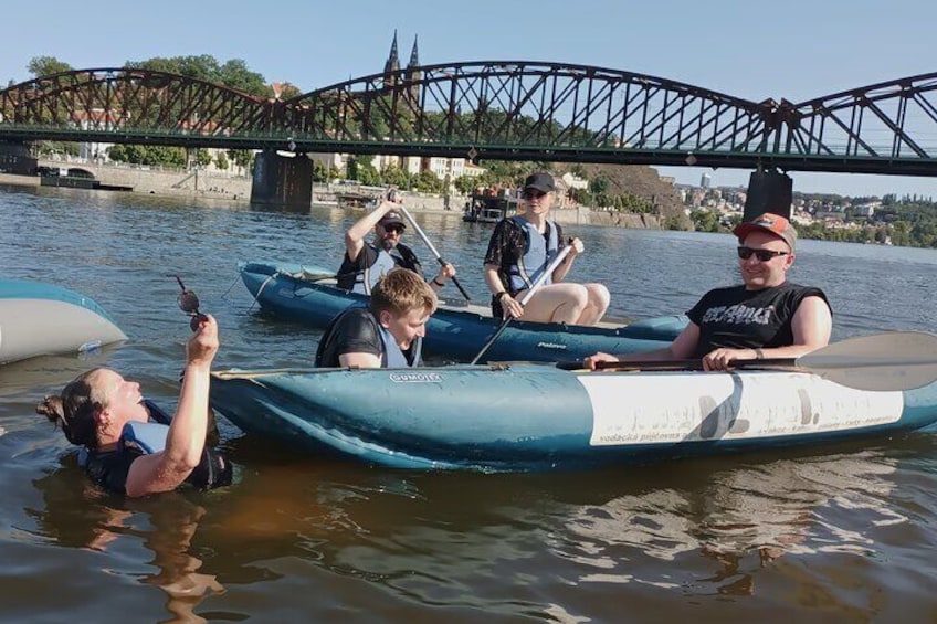 Fun Canoe Tour in Prague Centre