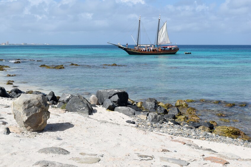 Ship on the beach in Malmok