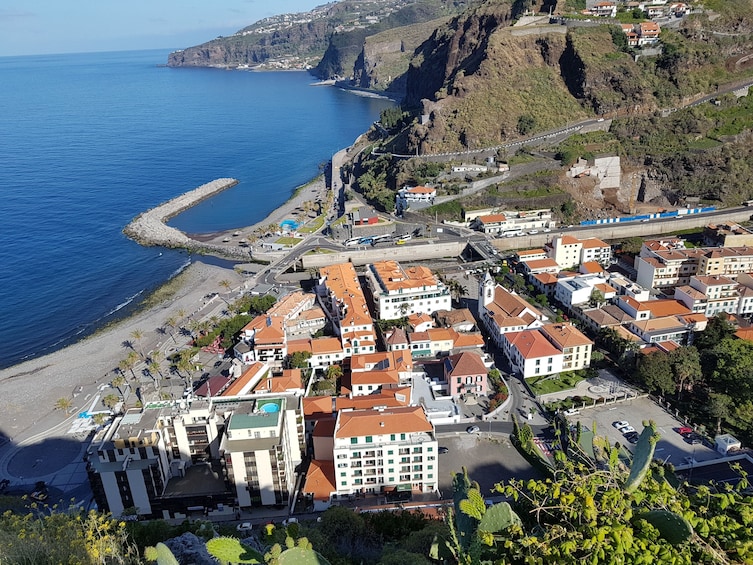 Aerial view of the buildings on Madeira Island 