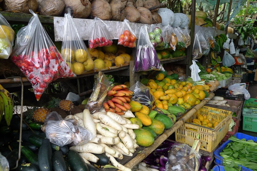Open air market in Tahiti