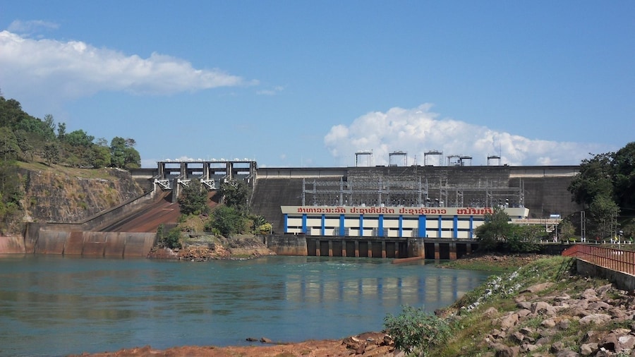 Nam Ngum Dam on Mekong River in Laos
