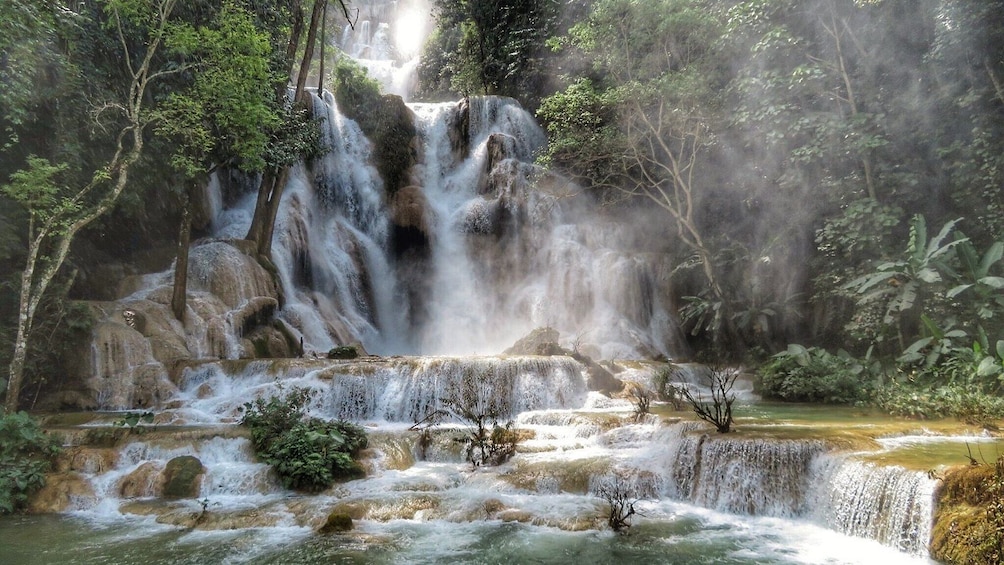 Kuang Si Falls waterfall in Laos
