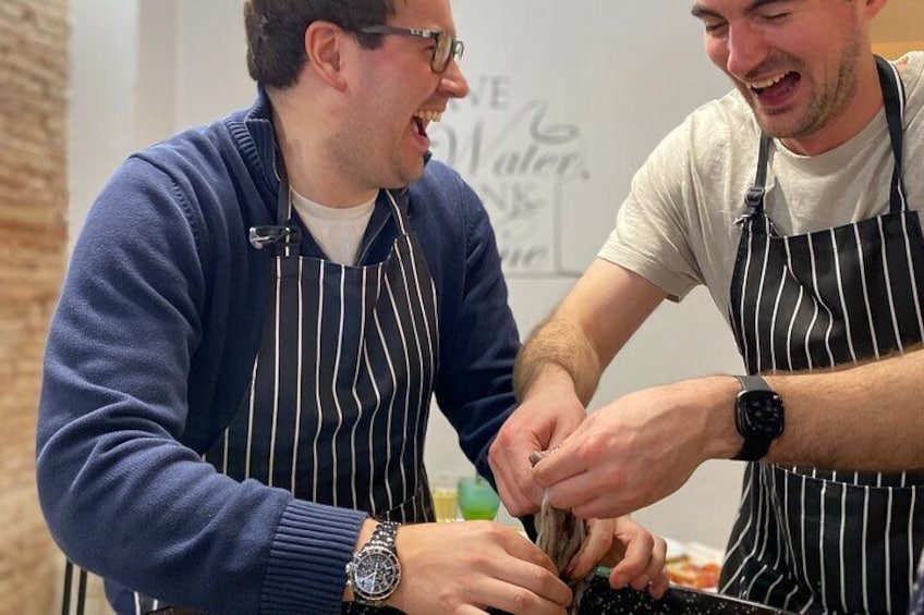 So much fun our paella cooking class!