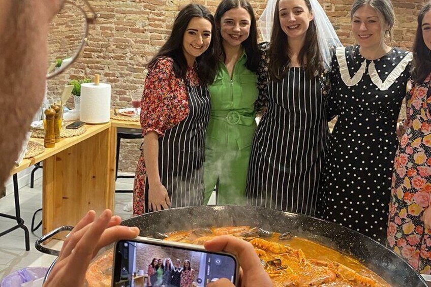 Our paella cooking class is great for celebrations!