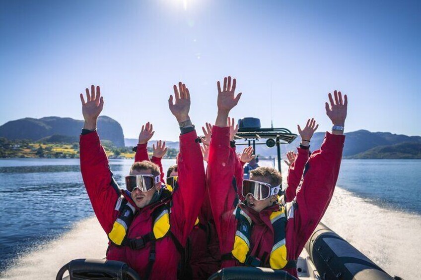 Passengers enjoying the exhilarating tour