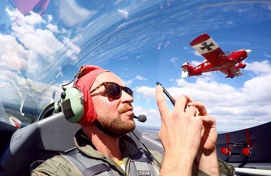 Man in an airplane in Sydney