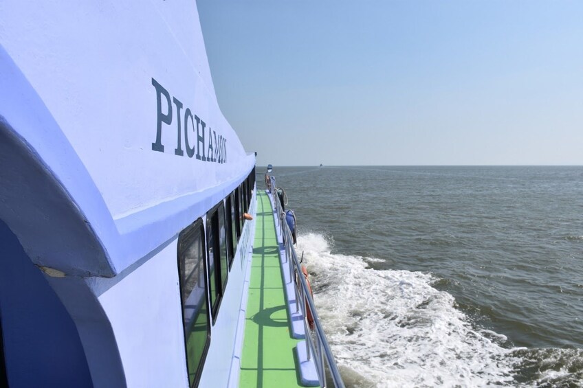 Views of the waters from a ferry in Thailand 