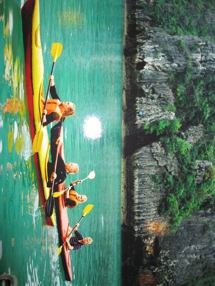 Kayakers in Halong Bay