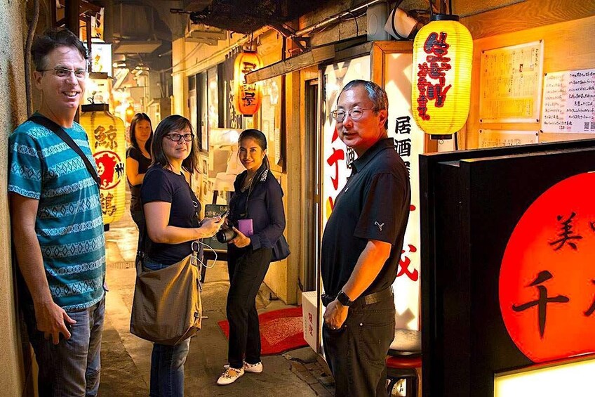 Group visiting a local eatery in Ginza