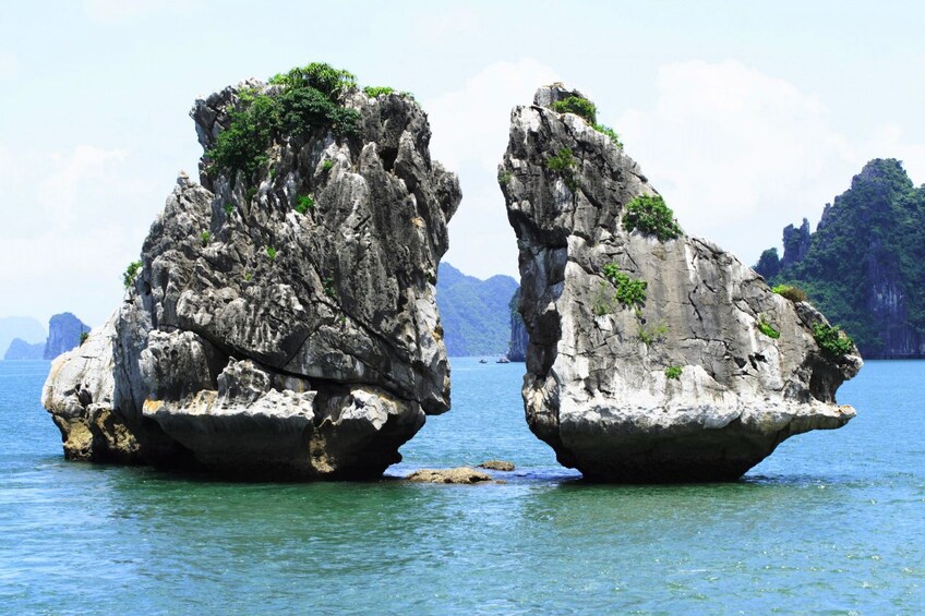 Serene view of Halong Bay during the day