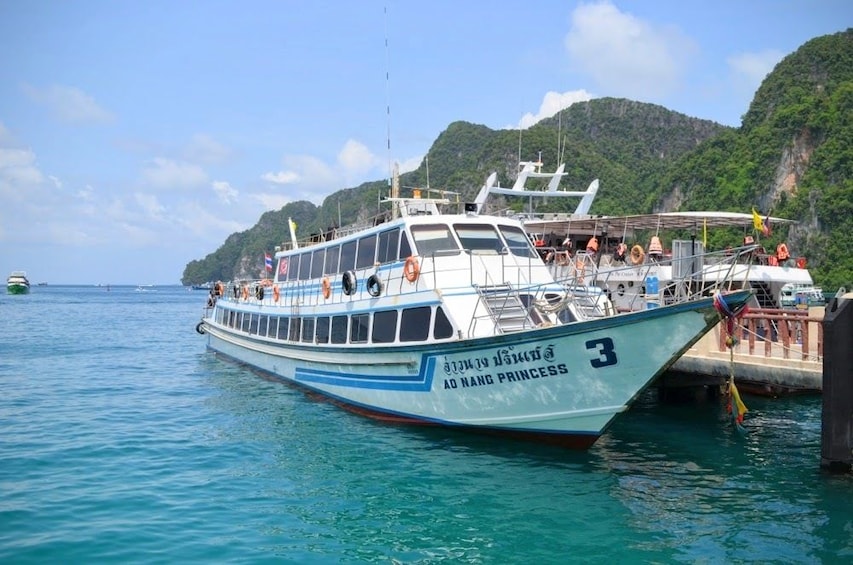 Ao Nang Princess Ferry boat docked in Thailand 