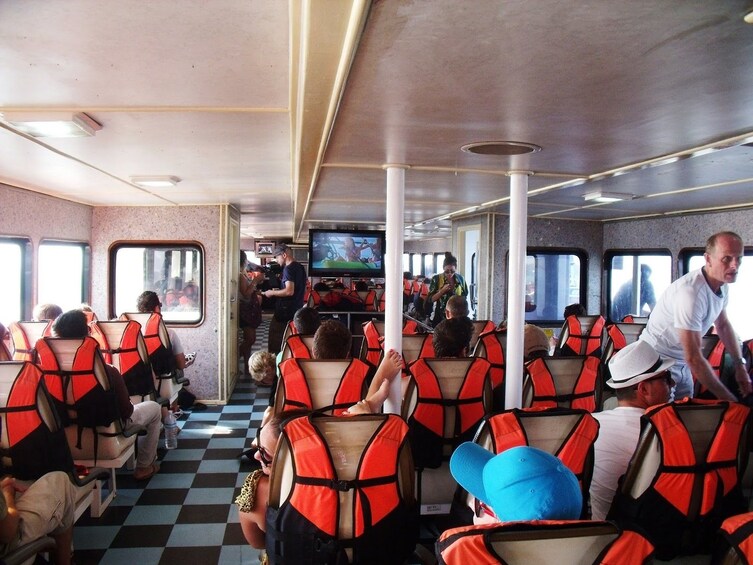 Passengers inside a boat in Phuket