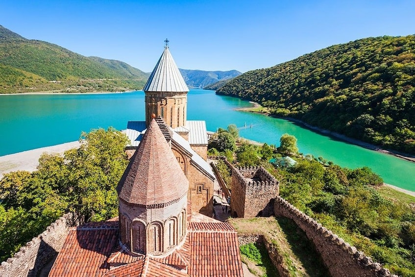 Castle on a lake in Georgia