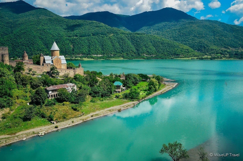 Castle on a lake in Georgia